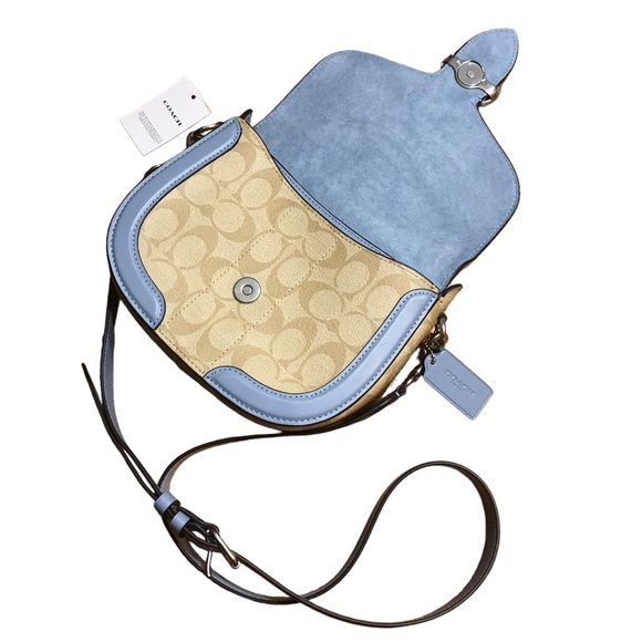 COACH C2806 Georgie Saddle Bag In Signature Canvas Blue - Picture 3 of 11